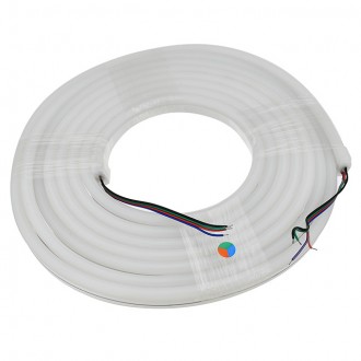 24V 16.4-ft 8x16mm IP65 Water-Resistant RGB Color-Changing Flexible Silicone LED Neon Strip Light with 360xSMD5050
