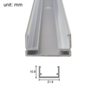 Aluminum Channel System for TPU Flexible Wall Washer LED Strip Installations, Pack of 5x 1m Segments