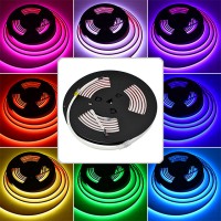 24V 70W 16.4-ft IP67 Water-Resistant RGB Color-Changing Flexible Up/Down-Bending LED COB Neon Strip Light