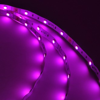 12V 16.4ft RGB Color-Changing Flexible LED Ribbon Strip Light with 150xSMD5050 in White PCB