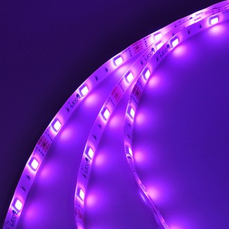 12V 16.4-ft Water-Resistant RGB Color-Changing Flexible Ribbon LED Strip Light with 150xSMD5050 in Silicone Gel