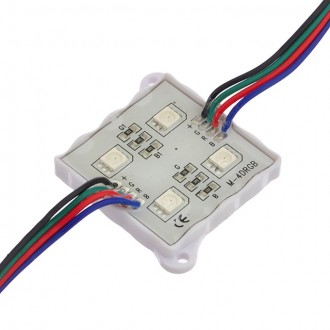 5-Feet String of 10 Water-Resistant Color-Changing LED Modules, Each with 4xSMD5050, 12-Volt
