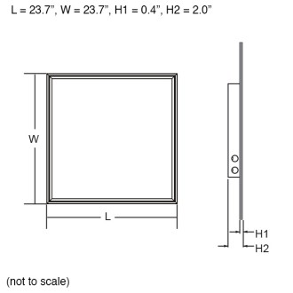 2x2-ft 45-Watt Edge-Lit Glare-Free LED Panel Light with 0-10V Dimming, ETL and DLC Listed, Daylight 5000K (2-Pack)