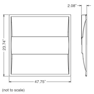 2x4-ft 50W/40W/30W Power-Adjustable and 5000K/4000K/3500K CCT-Adjustable Glare-Free Ultra-Slim LED Troffer Ceiling Light with 0-10V Dimming, ETL & DLC-Listed (2-Pack)