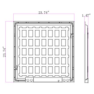 2x2-ft 40W/35W/30W Power-Adjustable and 5000K/4000K/3500K CCT-Adjustable Glare-Free Back-Lit LED Panel Light with 0-10V Dimming, ETL and DLC Listed (4-Pack)