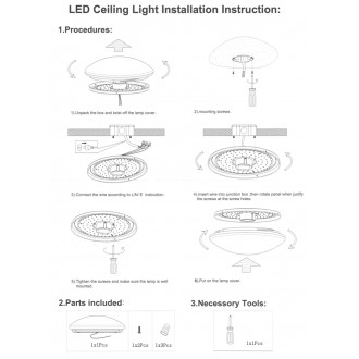 35-Watt UL-Listed Energy Star LED 15-inch Round Surface Mount Ceiling Light