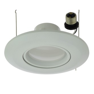 6" (5"-Compatible) Recessed Dimmable 15W LED Adjustable Head Downlight with White Trim, ETL & ENERGY STAR