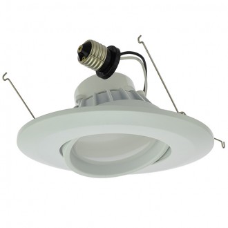 6" (5"-Compatible) Recessed Dimmable 15W LED Adjustable Head Downlight with White Trim, ETL & ENERGY STAR