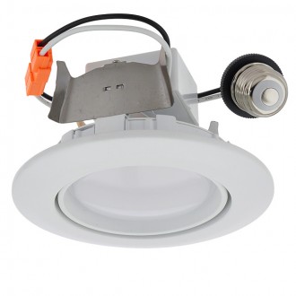 4" Recessed Dimmable 10W LED Adjustable Head Downlight with White Trim 90-CRI, ETL & ENERGY STAR