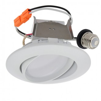 4" Recessed Dimmable 10W LED Adjustable Head Downlight with White Trim 90-CRI, ETL & ENERGY STAR