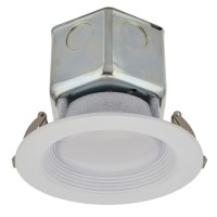 4" Dimmable Retrofit 10W LED Downlight White Trim 90-CRI with Junction Box, ETL & ENERGY STAR