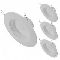 5-6" Recessed Dimmable 12W LED Downlight with White Trim 90-CRI, ETL & ENERGY STAR (4-Pack)