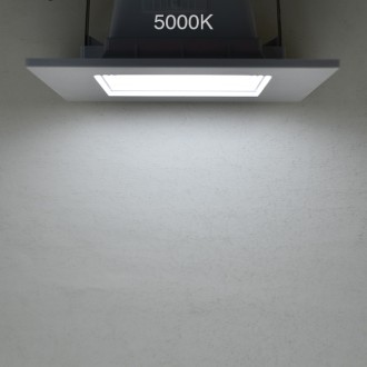 4" Recessed Dimmable 8.6W LED Square Downlight with CCT 2700-5000K Selectable Color-Temperature in White Trim