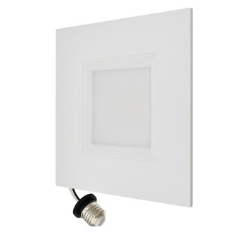 6" Recessed Dimmable 12W LED Square Downlight with CCT 2700-5000K Selectable Color-Temperature in White Trim