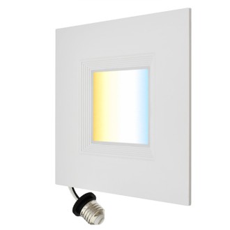 6" Recessed Dimmable 12W LED Square Downlight with CCT 2700-5000K Selectable Color-Temperature in White Trim