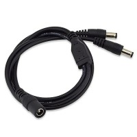 DC Jack 1-Male to 2-Female Splitter Cable for LED Strips or CCTV