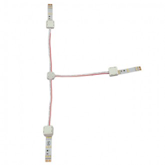 QC02 Permanent LED Strip "T" Connector with 4" Wires for 2-Conductor Ribbons