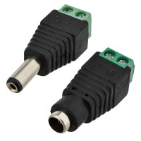 5.5x2.1mm DC Power Connector Jack/Plug Adapter