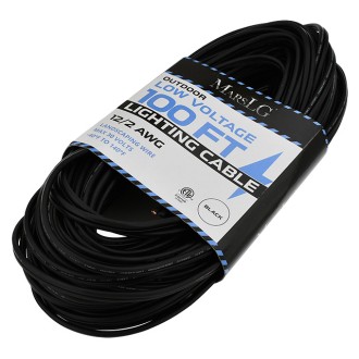 12AWG 2-Conductor 12/2 Black Stranded Copper Low-Voltage Direct Burial Landscape Lighting Wire