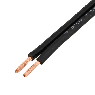 14AWG 2-Conductor 14/2 Black Stranded Copper Low-Voltage Direct Burial Landscape Lighting Wire 500-ft
