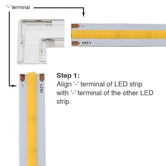 QC04 Permanent 2-Conductor LED Strip-to-Strip 90º Corner Quick Connector