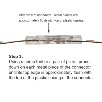 QC04 Permanent 2-Conductor LED Strip-to-Strip 90º Corner Quick Connector