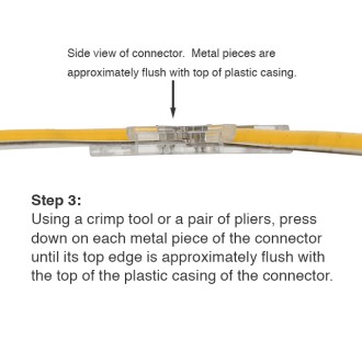 QC04 Permanent 2-Conductor LED Strip-to-Strip 90º Corner Quick Connector