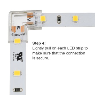 QC04 Permanent 2-Conductor LED Strip-to-Strip 90º Corner Quick Connector