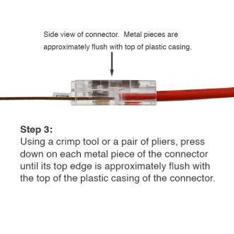 QC04 Permanent Double-Ended 2-Conductor LED Strip-to-Strip Quick Connector Flexible Jumper Cable