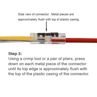 QC04 Permanent Single-Ended 2-Conductor LED Strip-to-Wire Quick Connector Pigtail