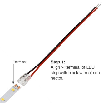 QC04 Permanent Single-Ended 2-Conductor LED Strip-to-Wire Quick Connector Pigtail