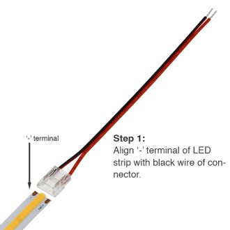 QC04 Permanent Single-Ended 2-Conductor LED Strip-to-Wire Quick Connector Pigtail