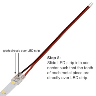 QC04 Permanent Single-Ended 2-Conductor LED Strip-to-Wire Quick Connector Pigtail