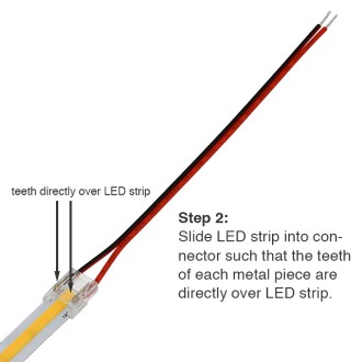 QC04 Permanent Single-Ended 2-Conductor LED Strip-to-Wire Quick Connector Pigtail