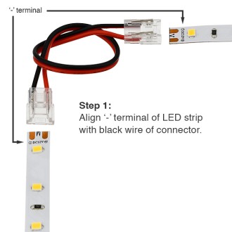 QC04 Permanent Double-Ended 2-Conductor LED Strip-to-Strip Quick Connector Flexible Jumper Cable