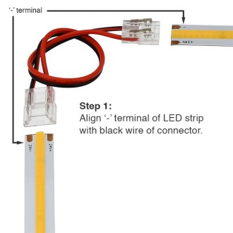 QC04 Permanent Double-Ended 2-Conductor LED Strip-to-Strip Quick Connector Flexible Jumper Cable