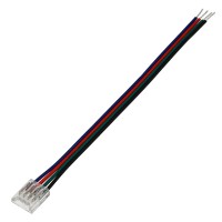 QC04 Permanent Single-Ended 4-Conductor LED Strip-to-Wire Quick Connector Pigtail