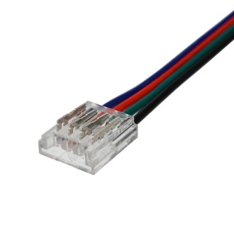 QC04 Permanent Double-Ended 4-Conductor LED Strip-to-Strip Quick Connector Flexible Jumper Cable