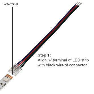 QC04 Permanent Single-Ended 4-Conductor LED Strip-to-Wire Quick Connector Pigtail