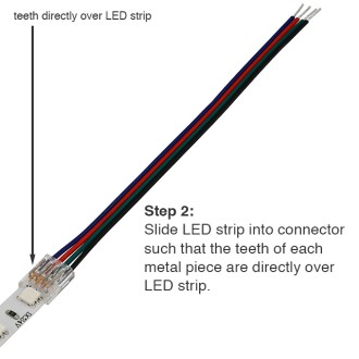 QC04 Permanent Single-Ended 4-Conductor LED Strip-to-Wire Quick Connector Pigtail