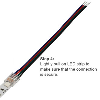 QC04 Permanent Single-Ended 4-Conductor LED Strip-to-Wire Quick Connector Pigtail