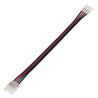 QC04 Permanent Double-Ended 4-Conductor LED Strip-to-Strip Quick Connector Flexible Jumper Cable