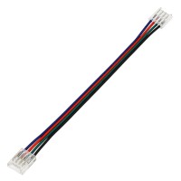 QC04 Permanent Double-Ended 4-Conductor LED Strip-to-Strip Quick Connector Flexible Jumper Cable