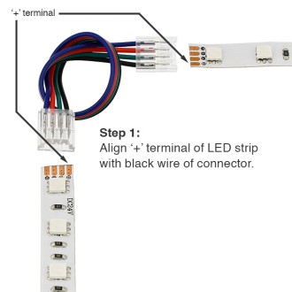 QC04 Permanent Double-Ended 4-Conductor LED Strip-to-Strip Quick Connector Flexible Jumper Cable