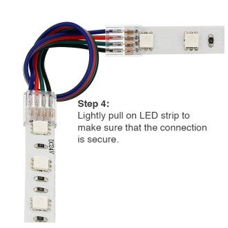 QC04 Permanent Double-Ended 4-Conductor LED Strip-to-Strip Quick Connector Flexible Jumper Cable