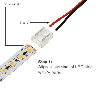 QC04 Permanent 2-Conductor LED Strip-to-Wire Quick Connector QC04 Permanent 2-Conductor LED Strip-to-Wire Quick Connector