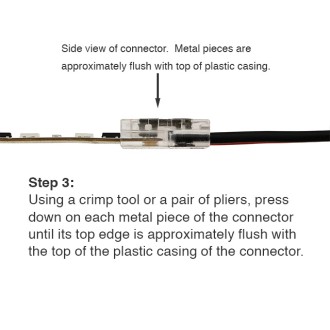 QC04 Permanent 2-Conductor LED Strip-to-Wire Quick Connector QC04 Permanent 2-Conductor LED Strip-to-Wire Quick Connector