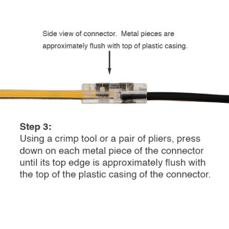 QC04 Permanent 2-Conductor LED Strip-to-Wire Quick Connector QC04 Permanent 2-Conductor LED Strip-to-Wire Quick Connector