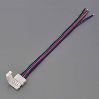 RGB 4-Conductor Quick Connector-to-Wire for LED Color-Changing Flexible Strips