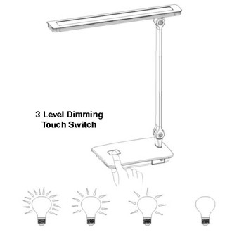 3-Level Dimmable Touch Switch Folding LED Desk Lamp 6-Watt